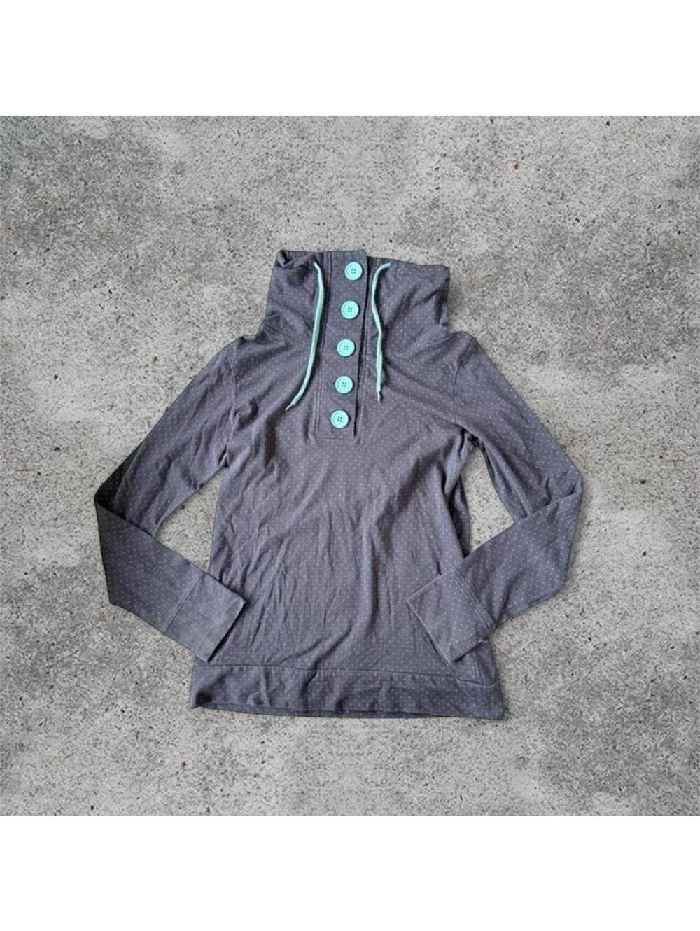 Novita Grey and teal polka dot sweater